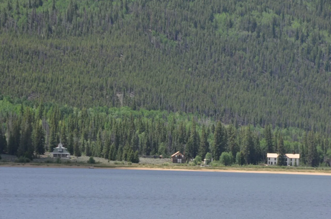 Historic Interlaken Resort buildings across Twin Lakes